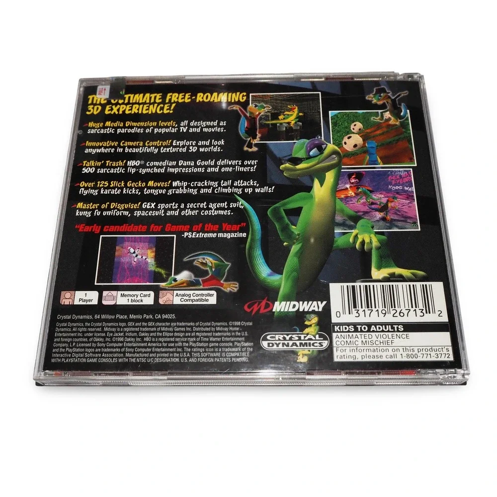 Gex Enter the Gecko Sony PlayStation 1 PS1 CIB SLUS-00598 Midway Retro Game